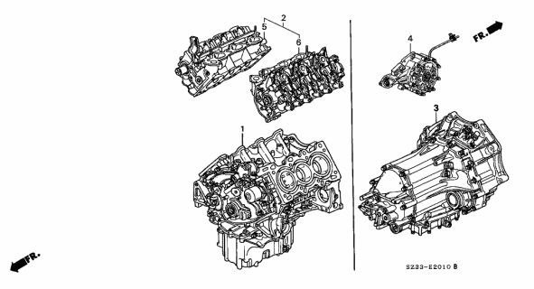 2001 Acura RL Engine Assy. - Transmission Assy. Diagram