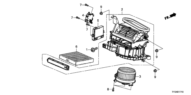 2018 Acura RLX Blower Sub-Assembly Diagram for 79305-TY2-A01