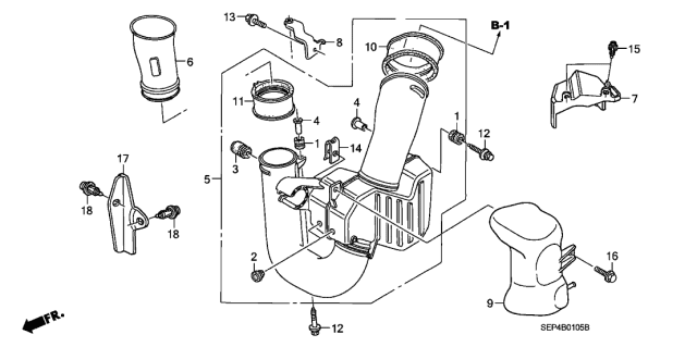 2006 Acura TL Air Inlet Cover Diagram for 17246-RDA-A00