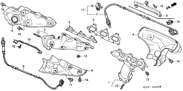1993 Acura NSX Cover, Front Exhaust Manifold Diagram for 18120-PR7-A00