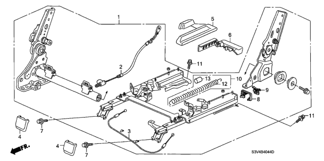 2004 Acura MDX Cap, Track (Lower) Diagram for 81314-S3V-A12