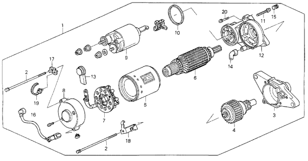 1993 Acura Vigor Gear Assembly Diagram for 31204-PV0-005