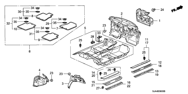 2010 Acura RL Holder, Floor Mat (Medium Gray) Diagram for 83650-TL2-A01ZB