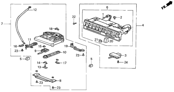1989 Acura Integra Switch Assembly, Heater Fan Diagram for 35650-SD2-A61
