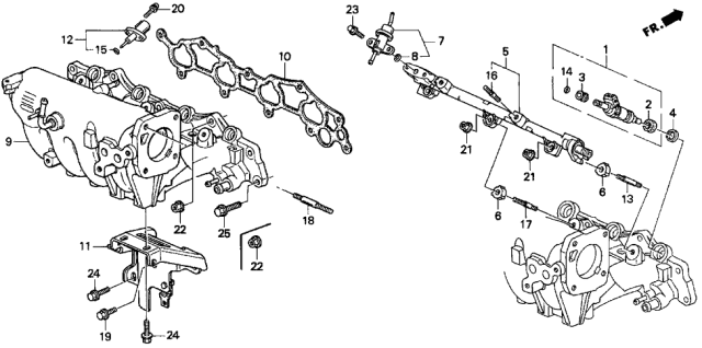 1994 Acura Integra Stay, Intake Manifold Diagram for 17132-P75-000