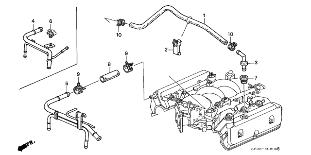 1994 Acura Legend Pipe, Breather Diagram for 17137-PX9-A00