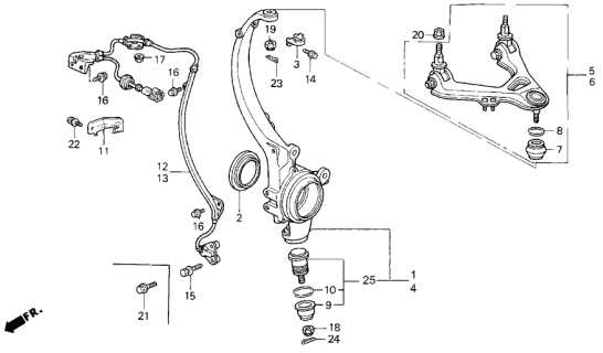 1992 Acura Legend Left Front Knuckle Diagram for 51215-SP0-010