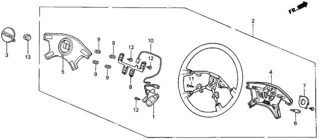 1989 Acura Integra Switch Assembly, Automatic Cruise Set Diagram for 36770-SE0-A01