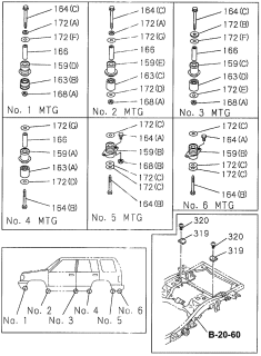 1996 Acura SLX Cab Mounting Diagram 1