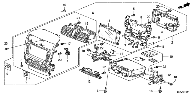 2008 Acura TSX Control Assembly, Center Panel (High Metal) Diagram for 39054-SEC-L42ZB