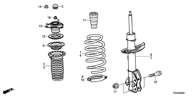 2014 Acura RDX Front Shock Absorber Diagram