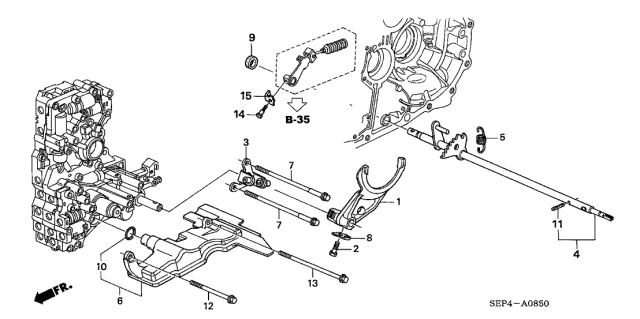 2004 Acura TL Shaft, Control Diagram for 24410-RAY-000