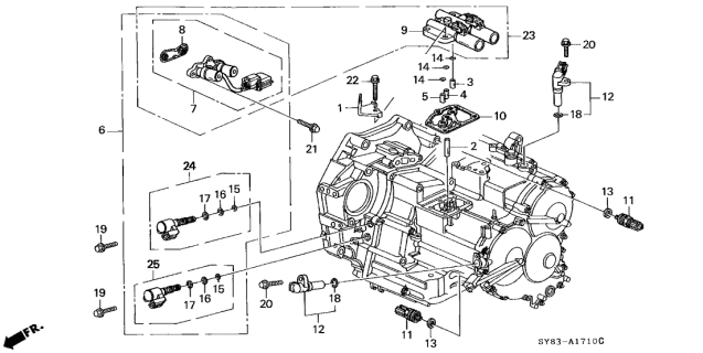 1998 Acura CL Solenoid Set, Lock-Up Diagram for 28020-P7X-305