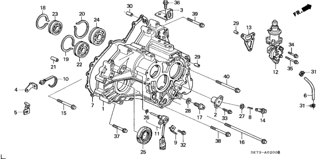 1992 Acura Integra Gasket, Vacuum Modulator Body Diagram for 28612-PR0-020