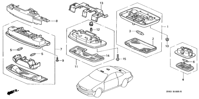 1998 Acura CL Light Assembly, Front Map (Clear Gray) Diagram for 34400-SS8-A02ZA