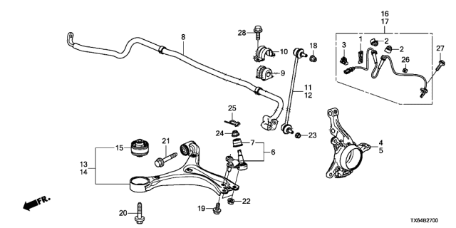 2013 Acura ILX Arm, Right Front (Lower) Diagram for 51350-TX7-A02