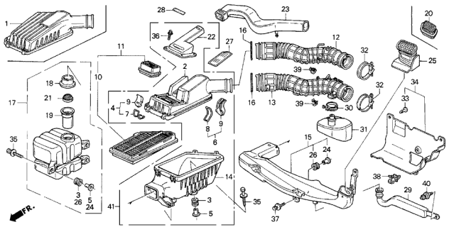 1993 Acura Integra Pipe, Air In. Diagram for 17242-PR4-A03