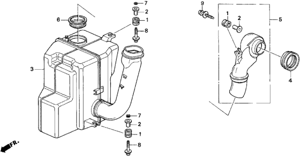 2000 Acura Integra Resonator Chamber Diagram for 17230-P72-J00