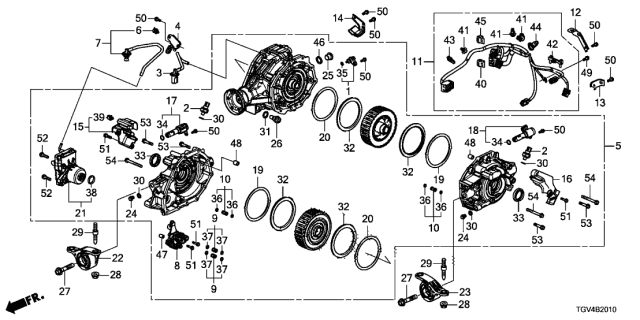 2021 Acura TLX Carrier Assembly , Rear Diagram for 41200-59H-000