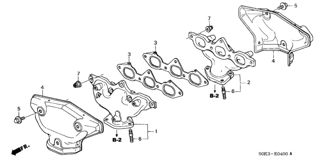 2000 Acura TL Manifold Assembly, Rear Exhaust Diagram for 18010-P8E-L00