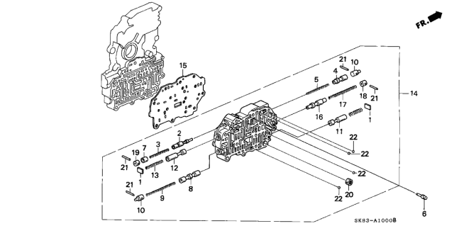 1993 Acura Integra AT Secondary Body Diagram