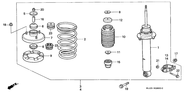 1997 Acura NSX Front Shock Absorber Diagram