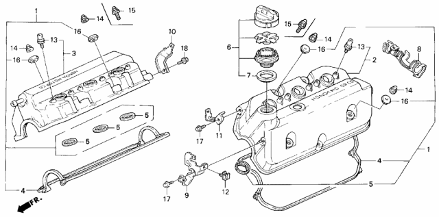 1994 Acura Legend Cylinder Head Cover Diagram