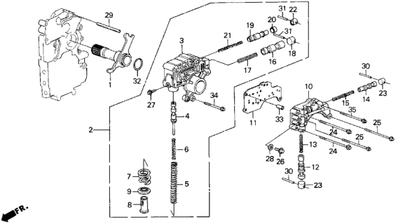 1987 Acura Legend Spring A, Regulator Valve Diagram for 27231-PC9-911