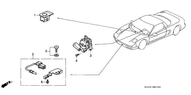 1997 Acura NSX Ambient Sensor Assembly Diagram for 80520-SL0-A01
