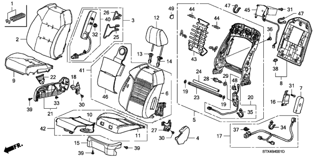 2009 Acura MDX Wire B, Right Front Airbag Diagram for 81282-STX-A01
