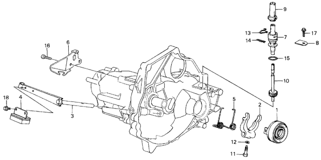 1987 Acura Integra Clutch Release Shaft Diagram for 22830-PG9-010