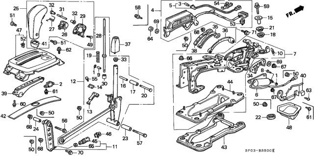 1993 Acura Legend Bush, Knob Setting Diagram for 54148-SD4-981
