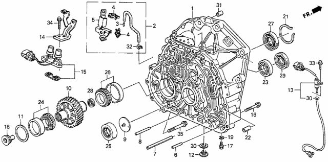1993 Acura Vigor Bearing, Needle (38.5X67X17) Diagram for 91102-PF0-003