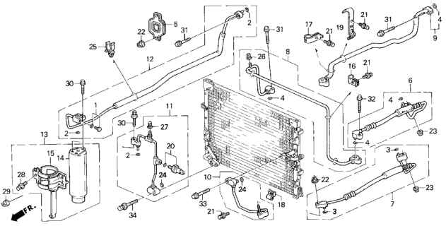 1991 Acura Legend Suction Pipe A Diagram for 80321-SP0-A01