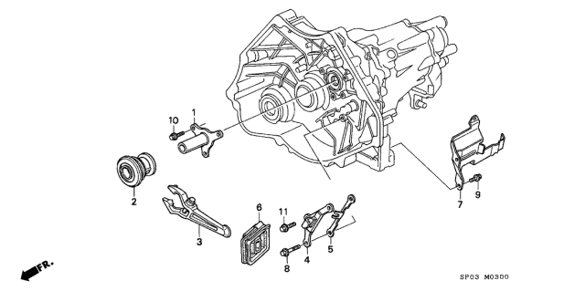 1992 Acura Legend Fork, Clutch Release Diagram for 22820-PY5-000