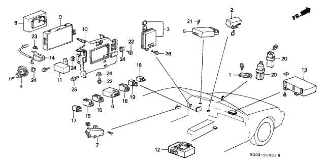 1988 Acura Legend Controller, Automatic Cruise Diagram for 36700-SG0-A01