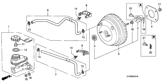 1998 Acura CL Master Cylinder Assembly Diagram for 46100-SY8-A51