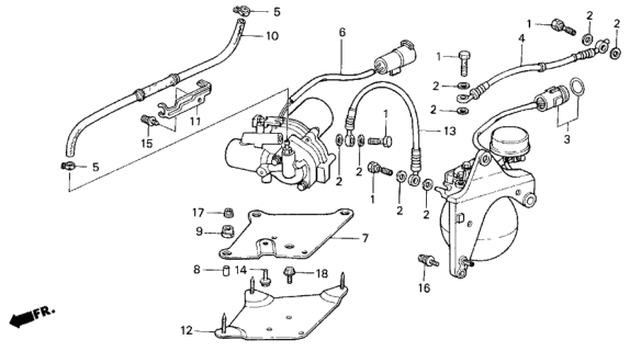 1990 Acura Legend Bracket, Pump Diagram for 57355-SD4-801