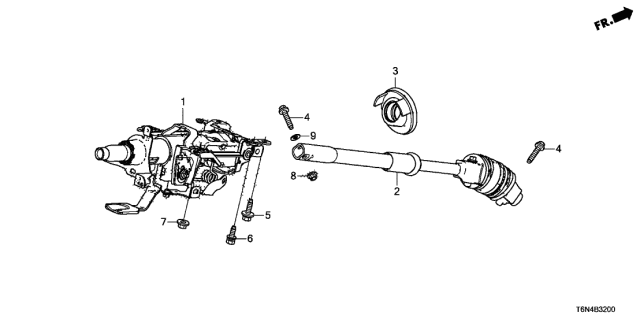 2020 Acura NSX Column Assembly, Steering Diagram for 53200-T6N-A01