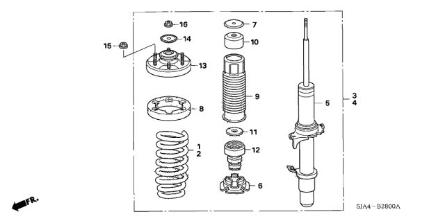 2006 Acura RL Rear Shock Absorber Mounting Washer Diagram for 52621-SB3-000
