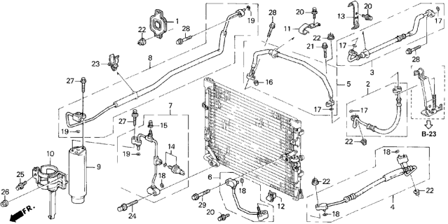 1995 Acura Legend Receiver Pipe A Diagram for 80341-SP0-L01