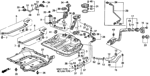 1999 Acura CL Cap, Floor Maintenance Hole Diagram for 74661-SH5-023