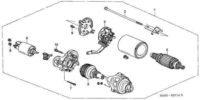 2003 Acura CL Starter Motor Assembly (Sm-44237) (Mitsuba) Diagram for 31200-PGE-A11