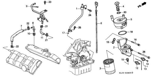 1996 Acura NSX Oil Pressure Switch Assembly (Tec) Diagram for 37240-P13-014