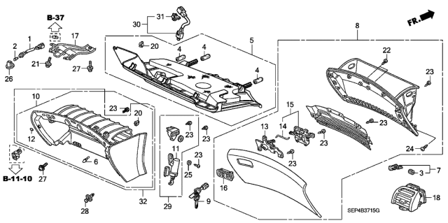 2007 Acura TL Foot Light Assembly Diagram for 34760-S3V-A01