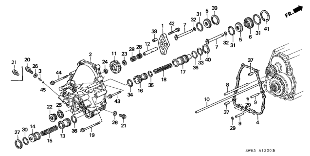 1997 Acura TL Gear, Reverse Idle Diagram for 23541-P5H-000