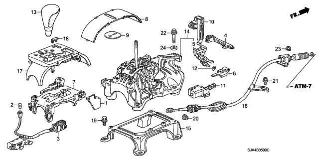 2006 Acura RL Select Lever Diagram