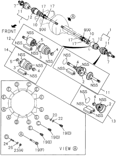 1997 Acura SLX Joint Assembly, Front Driveshaft (Inboard) Diagram for 8-97117-216-0