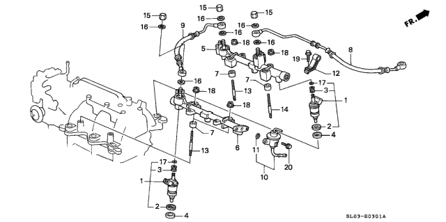 1993 Acura NSX Fuel Injector Diagram
