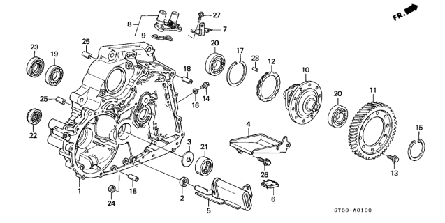 1994 Acura Integra Stay, Solenoid Connector Diagram for 28261-P24-J00